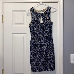 Navy Lace Cocktail Dress
